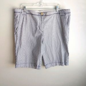 Merona Bermuda Stripe Blue and White Shorts 18